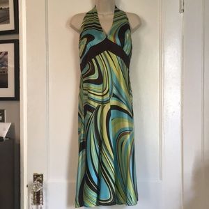 Laundry by Shelli Segal Mod Satin Halter Dress